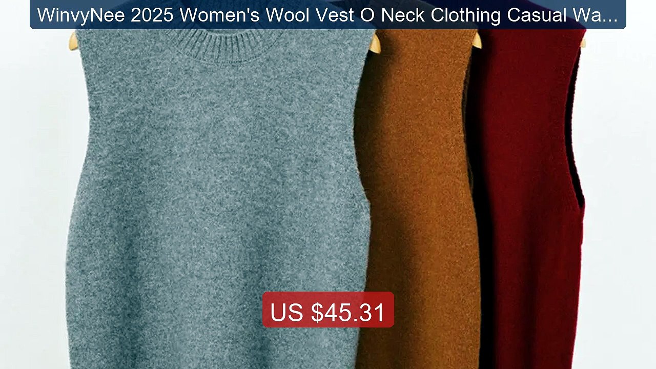 WinvyNee 2025 Women's Wool Vest O Neck Clothing Casual Warm Outerwe... -- Top Rated 2026 | Buy Now!