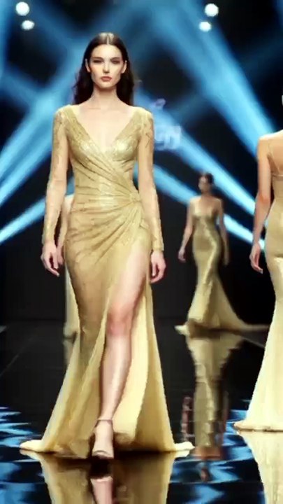 Stunning Gold Fashion Runway