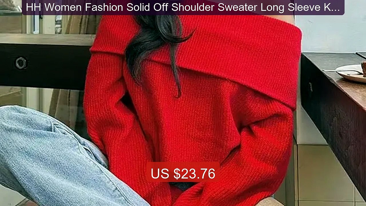 HH Women Fashion Solid Off Shoulder Sweater Long Sleeve Knitt... -- Amazing Value 2026 | Must Have!