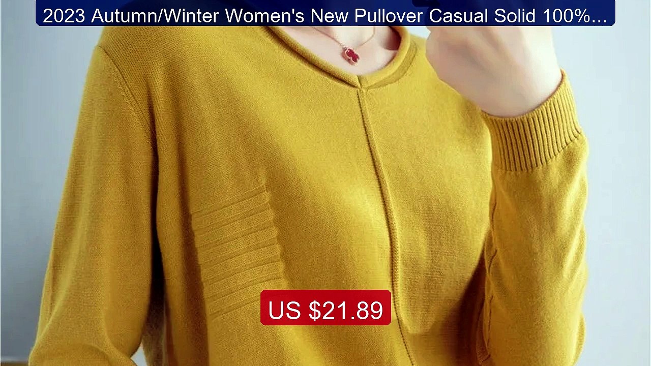 2023 Autumn/Winter Women's New Pullover Casual Solid 100% Cott... -- Hot Deal 2026 | Limited Offer!