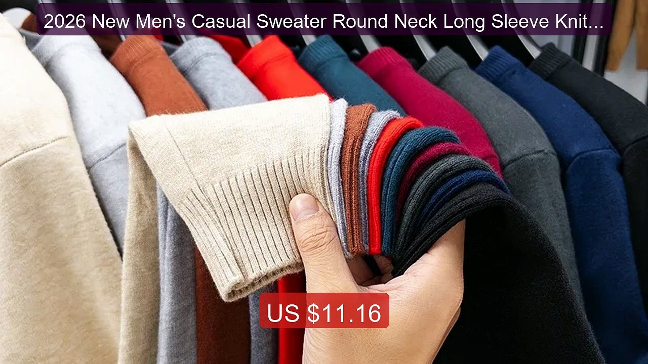 2026 New Men's Casual Sweater Round Neck Long Sleeve Knitted ... -- Amazing Value 2026 | Must Have!