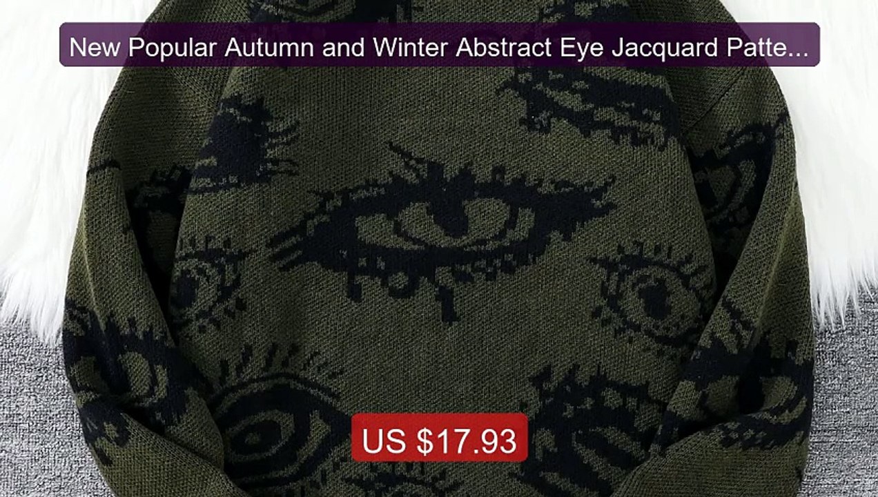 New Popular Autumn and Winter Abstract Eye Jacquard Pattern Pullove... -- Top Rated 2026 | Buy Now!
