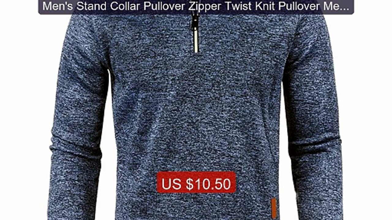 Men's Stand Collar Pullover Zipper Twist Knit Pullover Men's Thick... -- Best Deal 2026 | Shop Now!
