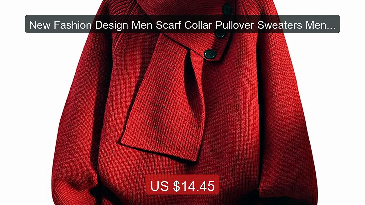 New Fashion Design Men Scarf Collar Pullover Sweaters Men Spr... -- Amazing Value 2026 | Must Have!