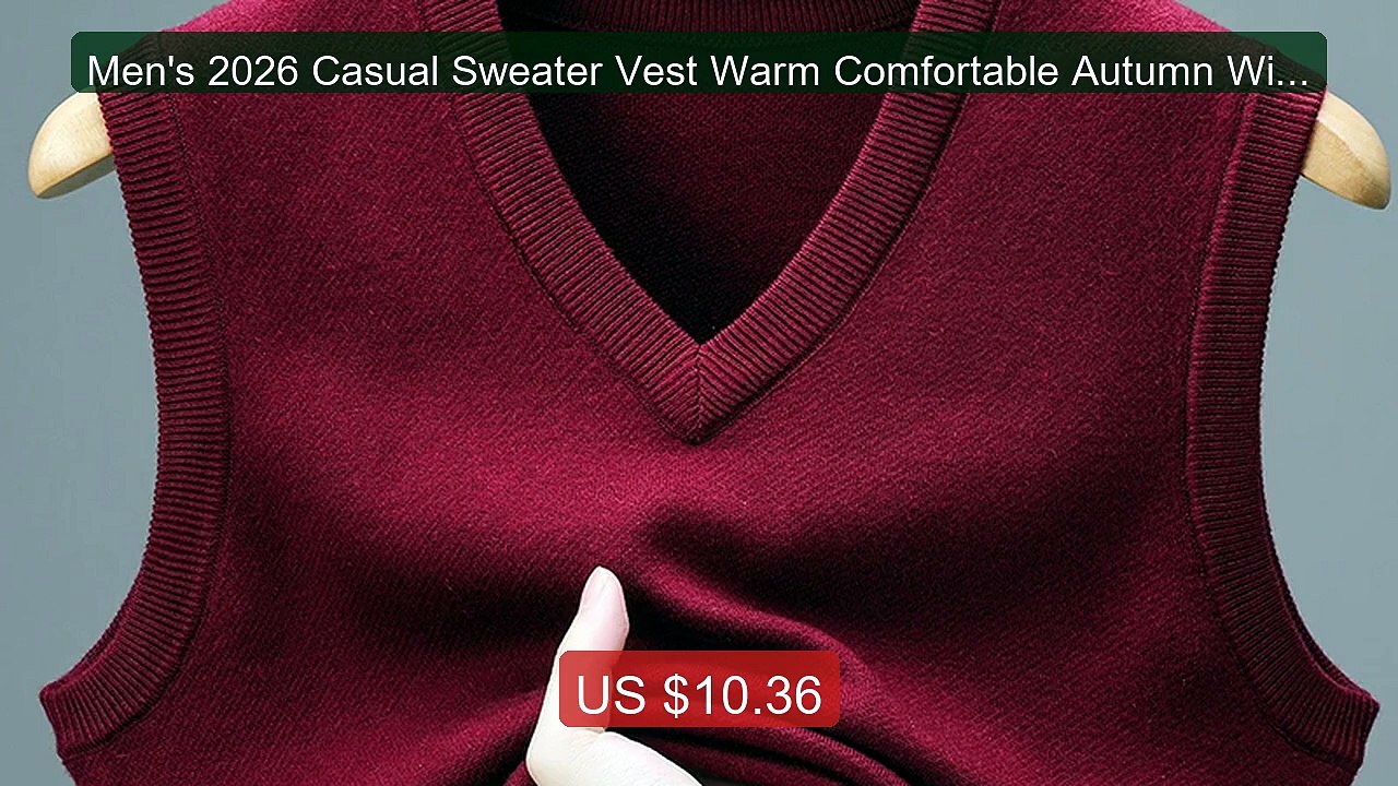 Men's 2026 Casual Sweater Vest Warm Comfortable Autumn Winter Fash... -- Best Deal 2026 | Shop Now!