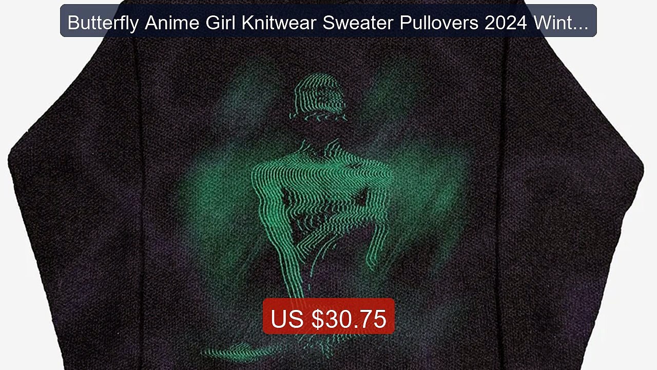Butterfly Anime Girl Knitwear Sweater Pullovers 2024 Winter H... -- Amazing Value 2026 | Must Have!