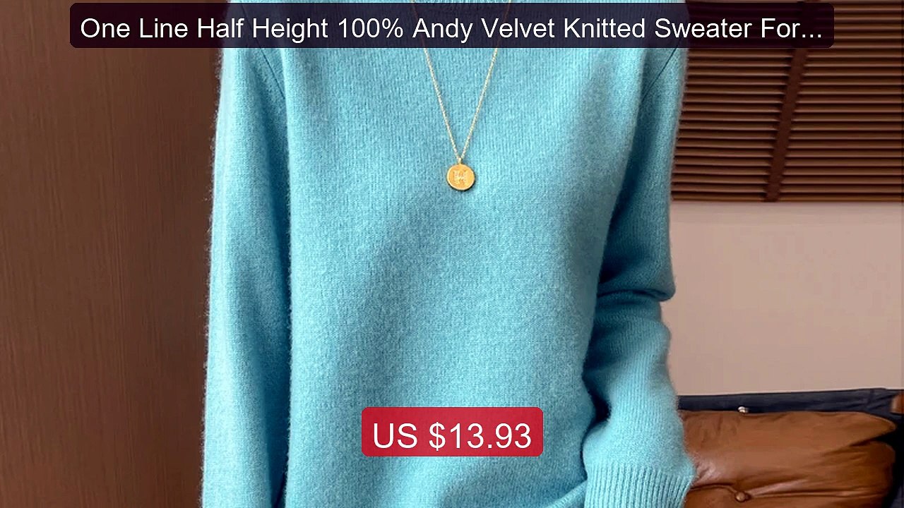One Line Half Height 100% Andy Velvet Knitted Sweater For W... -- Top Pick 2026 | Unbeatable Price!