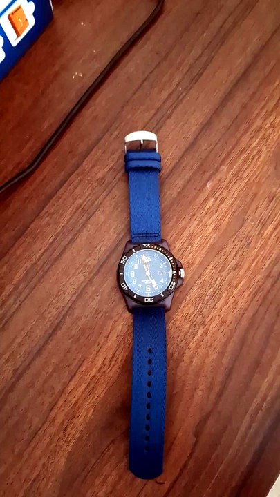 This watch runs on Solar Power and is made of recycled plastic
