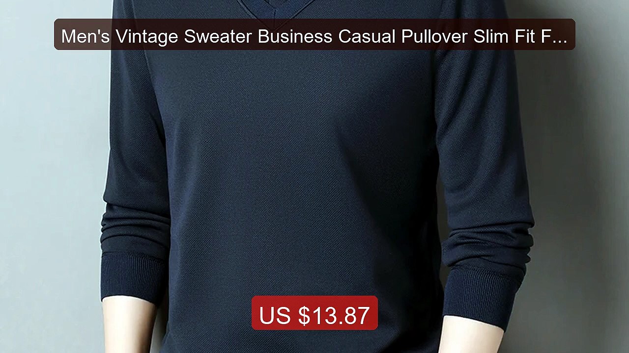 Men's Vintage Sweater Business Casual Pullover Slim Fit Fleece Line... -- Top Rated 2026 | Buy Now!