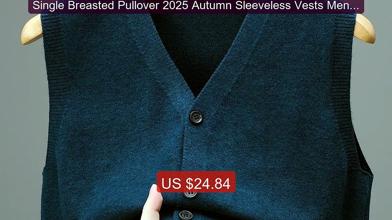 Single Breasted Pullover 2025 Autumn Sleeveless Vests Men Wor... -- Amazing Value 2026 | Must Have!
