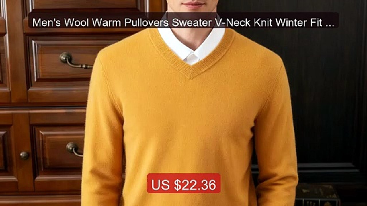 Men's Wool Warm Pullovers Sweater V-Neck Knit Winter Fit To... -- Top Pick 2026 | Unbeatable Price!