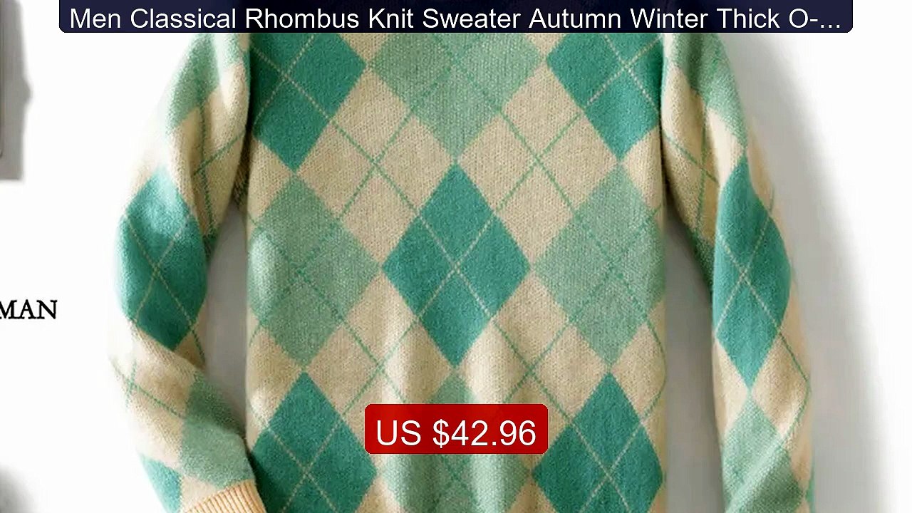 Men Classical Rhombus Knit Sweater Autumn Winter Thick O-neck... -- Amazing Value 2026 | Must Have!