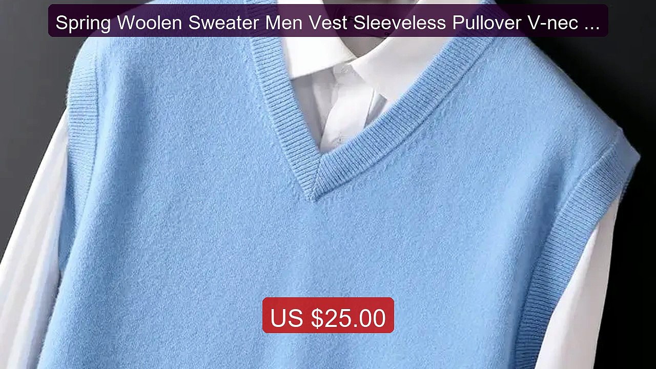 Spring Woolen Sweater Men Vest Sleeveless Pullover V-nec Base Laye... -- Best Deal 2026 | Shop Now!