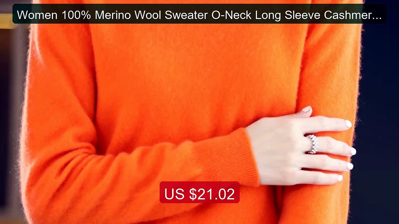 Women 100% Merino Wool Sweater O-Neck Long Sleeve Cashmere Knitwear... -- Top Rated 2026 | Buy Now!