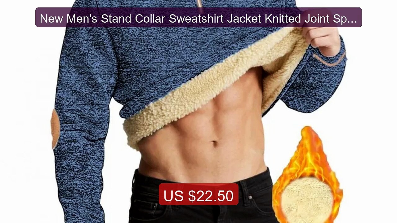 New Men's Stand Collar Sweatshirt Jacket Knitted Joint Splicin... -- Best Buy 2026 | Great Quality!
