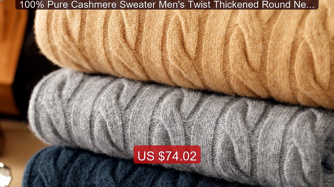 100% Pure Cashmere Sweater Men's Twist Thickened Round Neck L... -- Amazing Value 2026 | Must Have!