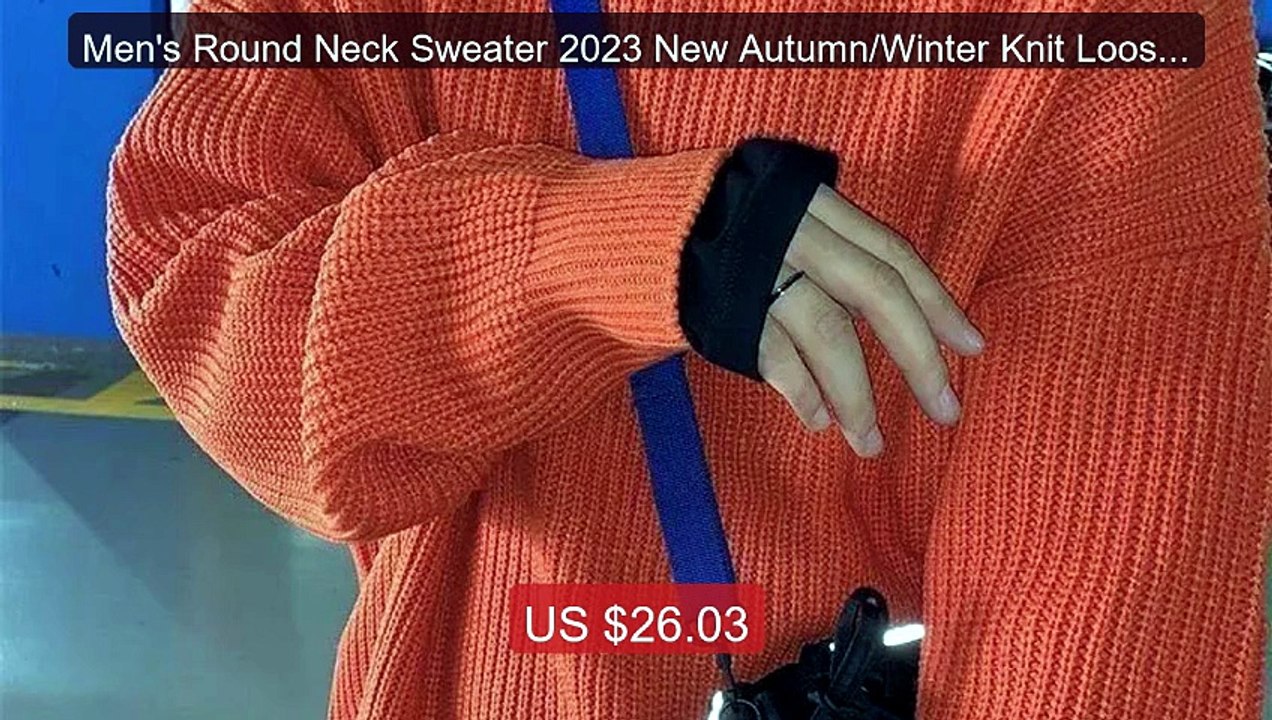 Men's Round Neck Sweater 2023 New Autumn/Winter Knit Loose ... -- Top Pick 2026 | Unbeatable Price!