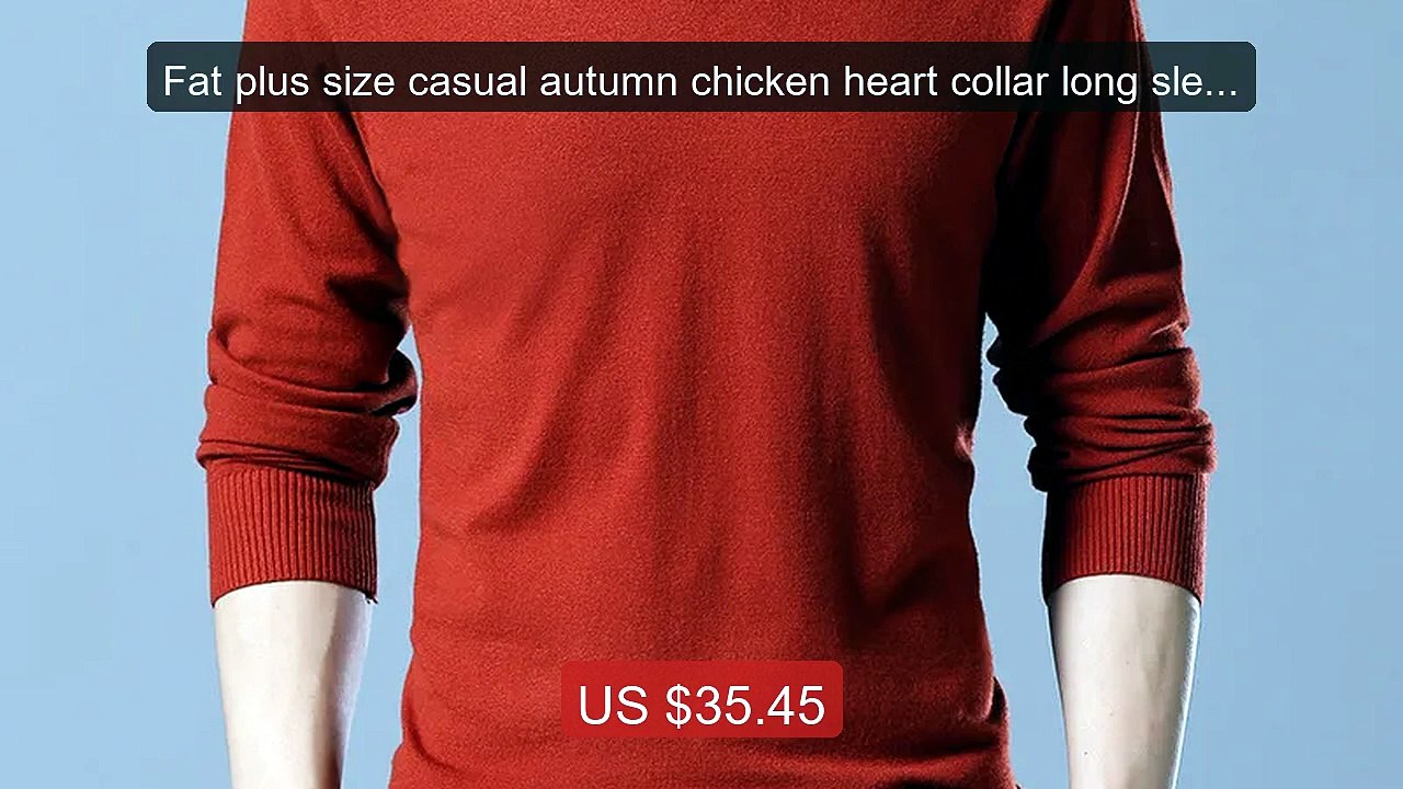 Fat plus size casual autumn chicken heart collar long sleeved ... -- Best Buy 2026 | Great Quality!
