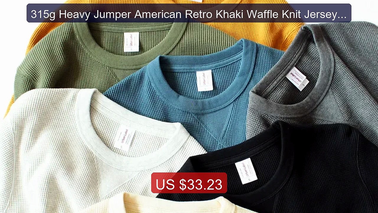 315g Heavy Jumper American Retro Khaki Waffle Knit Jersey C... -- Top Pick 2026 | Unbeatable Price!