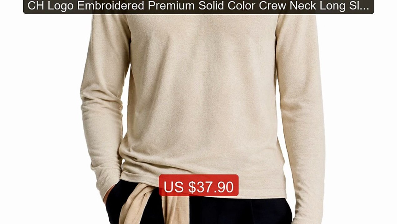 CH Logo Embroidered Premium Solid Color Crew Neck Long Sleeve ... -- Best Buy 2026 | Great Quality!