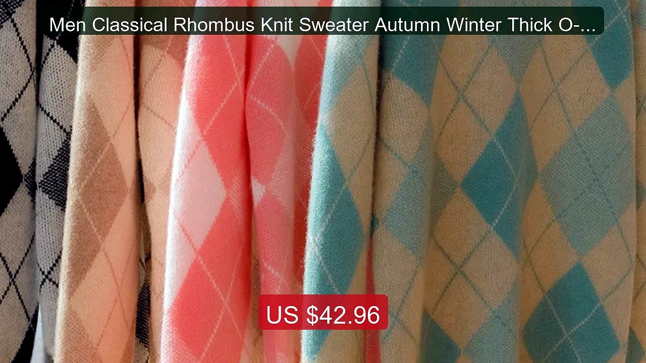 Men Classical Rhombus Knit Sweater Autumn Winter Thick O-neck... -- Amazing Value 2026 | Must Have!