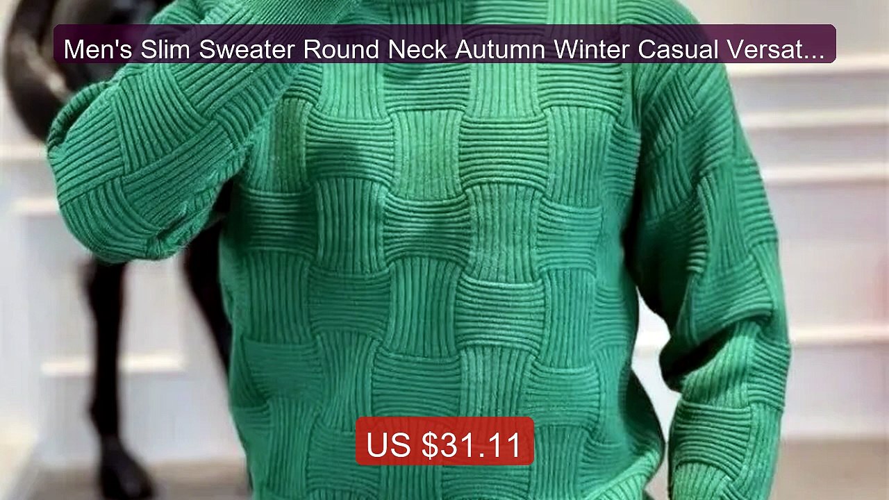 Men's Slim Sweater Round Neck Autumn Winter Casual Versatile Pullo... -- Best Deal 2026 | Shop Now!