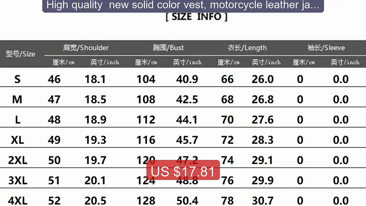 High quality  new solid color vest, motorcycle leather jacket,... -- Hot Deal 2026 | Limited Offer!