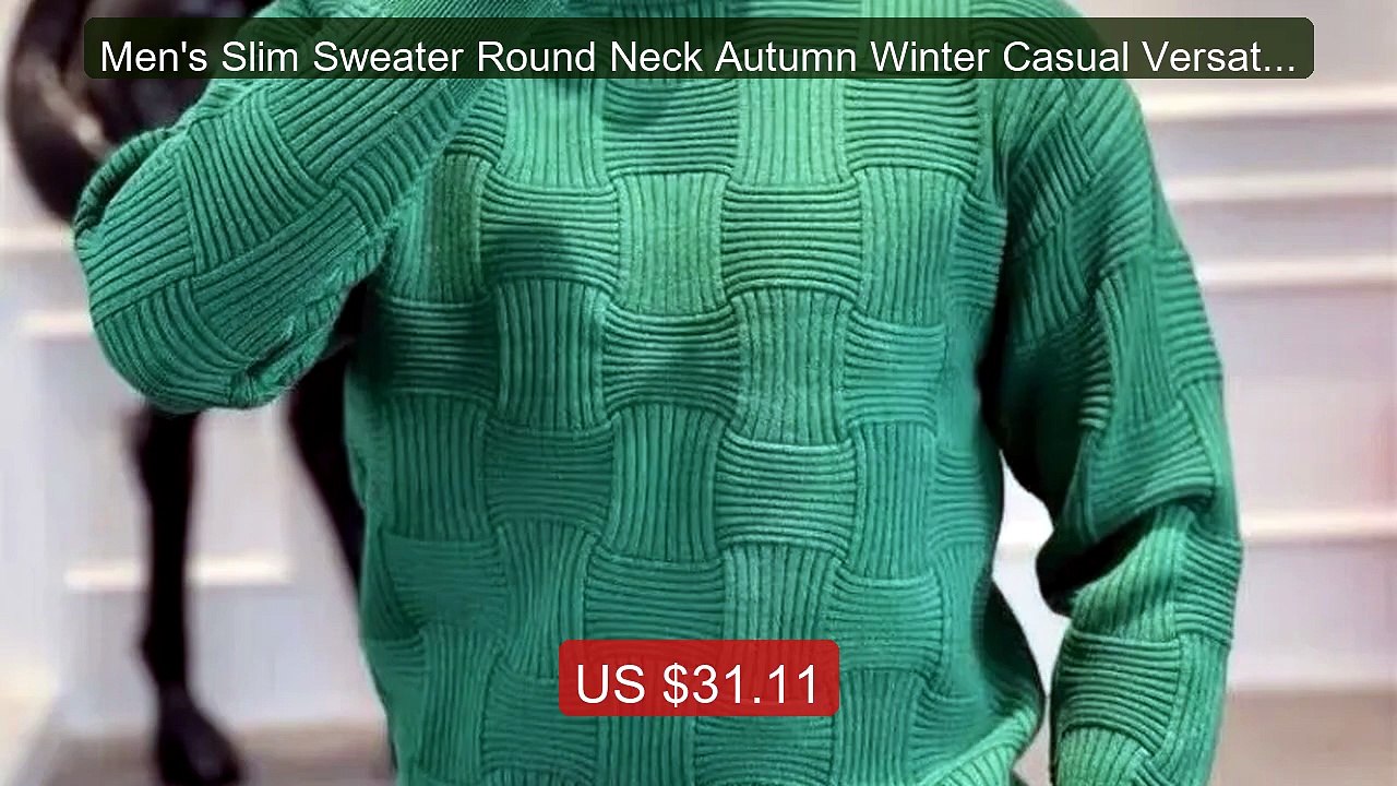 Men's Slim Sweater Round Neck Autumn Winter Casual Versatile ... -- Amazing Value 2026 | Must Have!