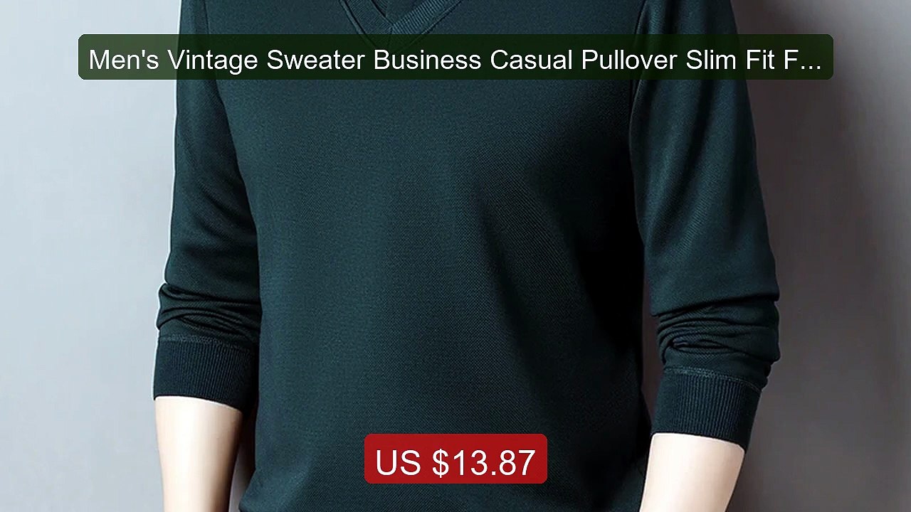 Men's Vintage Sweater Business Casual Pullover Slim Fit Fleece... -- Best Buy 2026 | Great Quality!