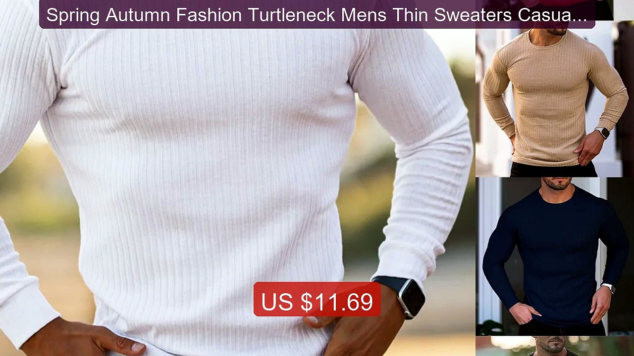 Spring Autumn Fashion Turtleneck Mens Thin Sweaters Casual Roll Ne... -- Best Deal 2026 | Shop Now!