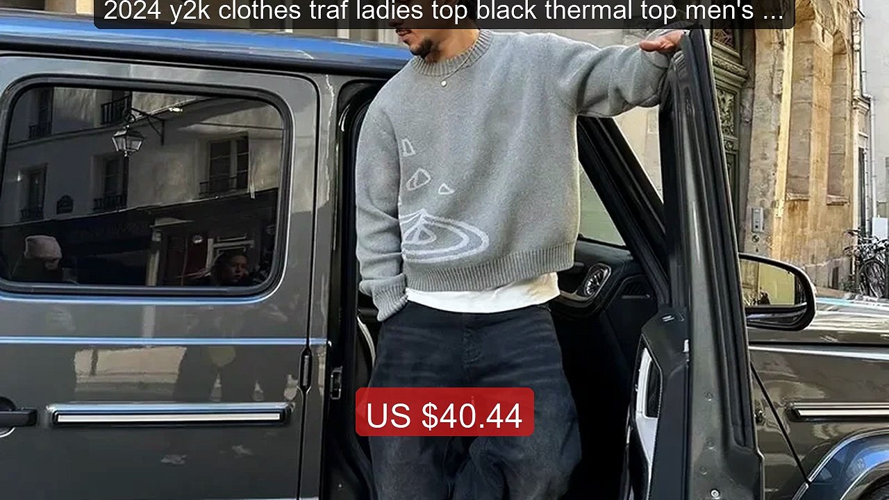 2024 y2k clothes traf ladies top black thermal top men's loos... -- Amazing Value 2026 | Must Have!