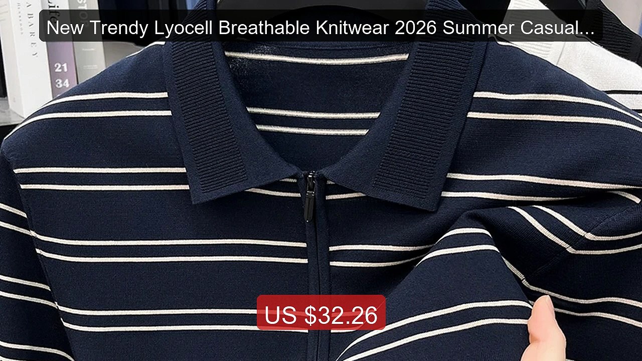 New Trendy Lyocell Breathable Knitwear 2026 Summer Casual Striped ... -- Best Deal 2026 | Shop Now!