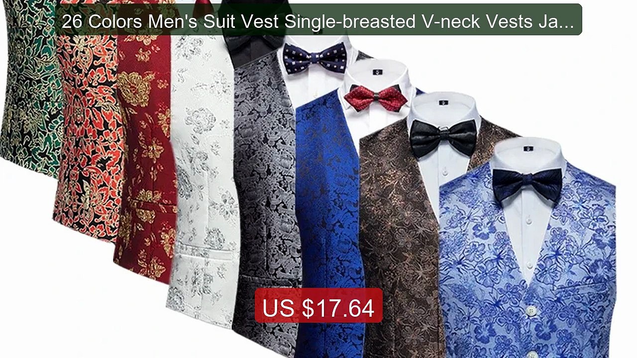 26 Colors Men's Suit Vest Single-breasted V-neck Vests Jack... -- Top Pick 2026 | Unbeatable Price!