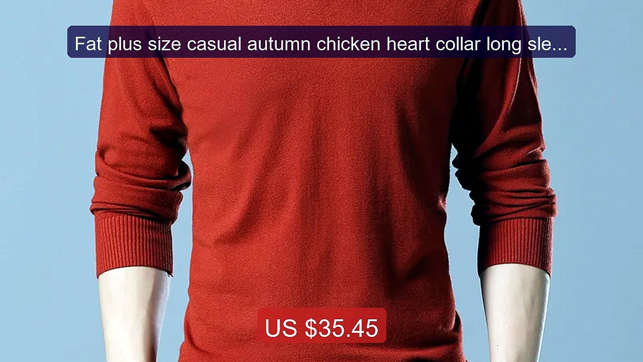Fat plus size casual autumn chicken heart collar long sleeved knitt... -- Top Rated 2026 | Buy Now!