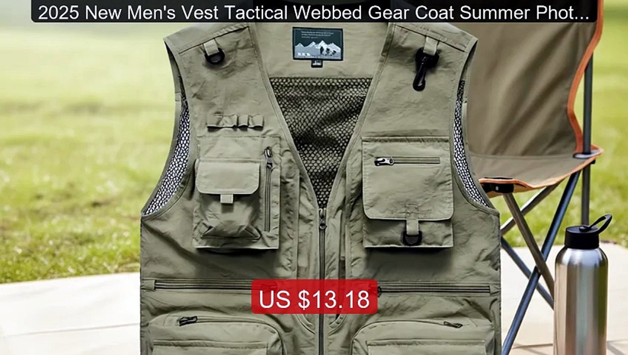 2025 New Men's Vest Tactical Webbed Gear Coat Summer Photogra... -- Amazing Value 2026 | Must Have!