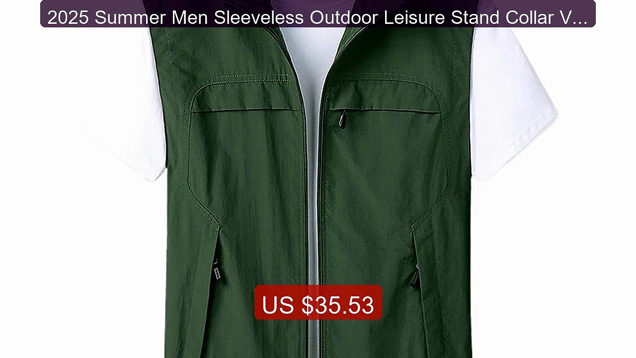 2025 Summer Men Sleeveless Outdoor Leisure Stand Collar Vest M... -- Hot Deal 2026 | Limited Offer!