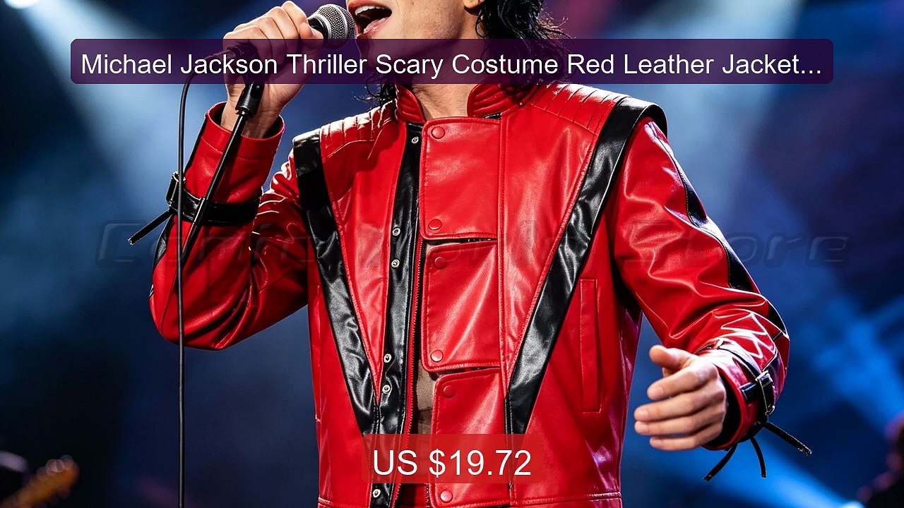 Michael Jackson Thriller Scary Costume Red Leather Jacket for ... -- Hot Deal 2026 | Limited Offer!