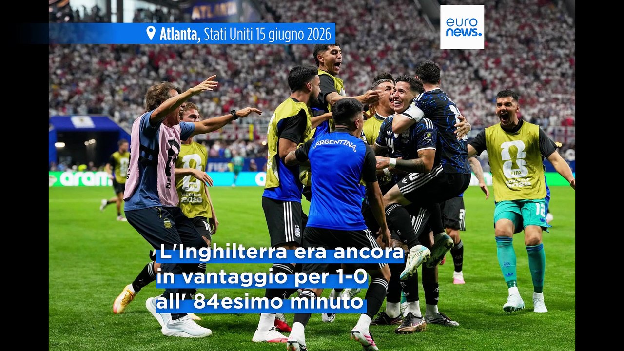 Mondiali: l'Argentina batte l'Inghilterra 2-1 e va in finale, rimonta con doppietta all'85 e 92esimo