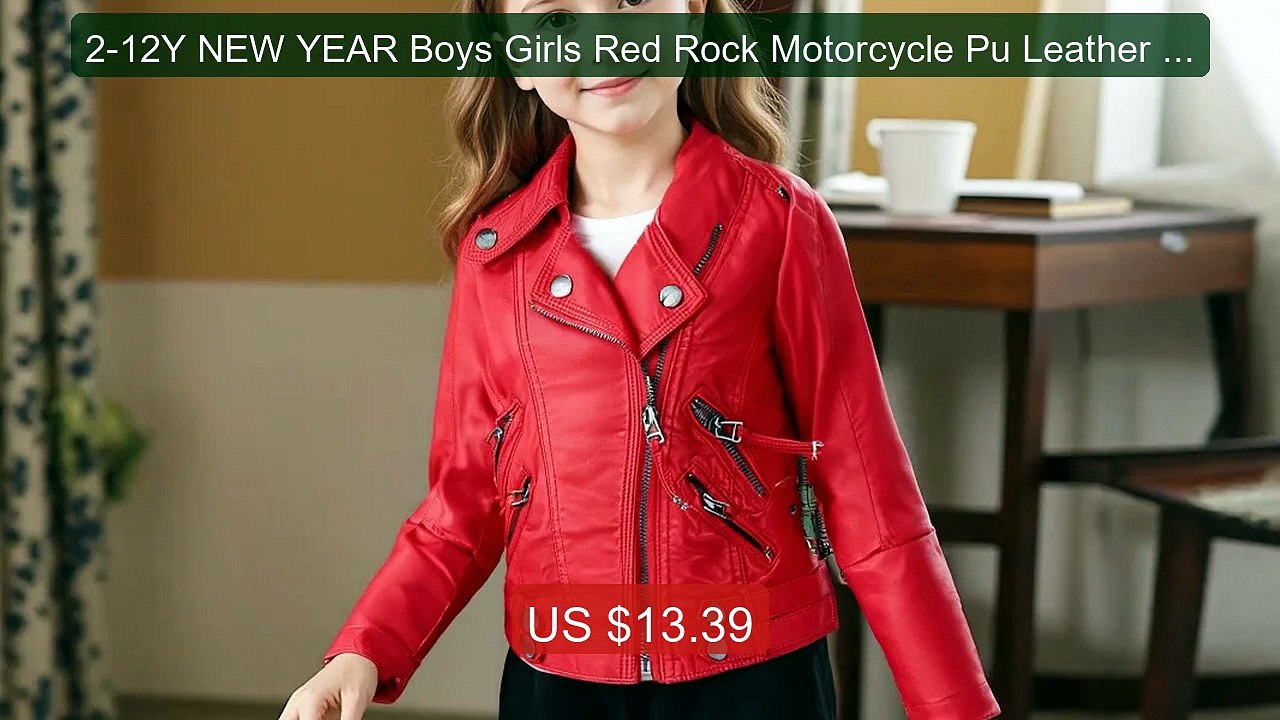 2-12Y NEW YEAR Boys Girls Red Rock Motorcycle Pu Leather Jacke... -- Hot Deal 2026 | Limited Offer!
