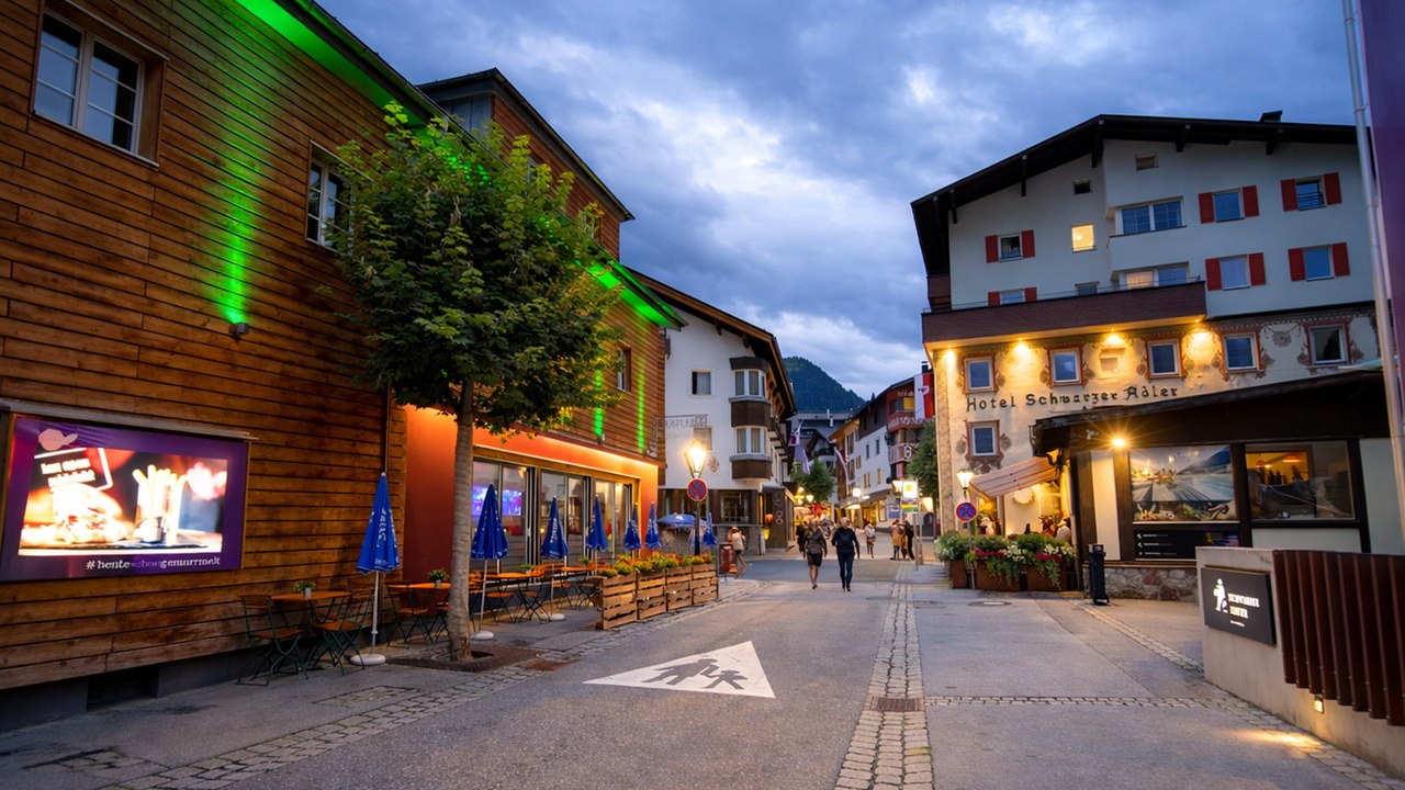 St. Anton Austria Alpine Evening Views 4K 60fps