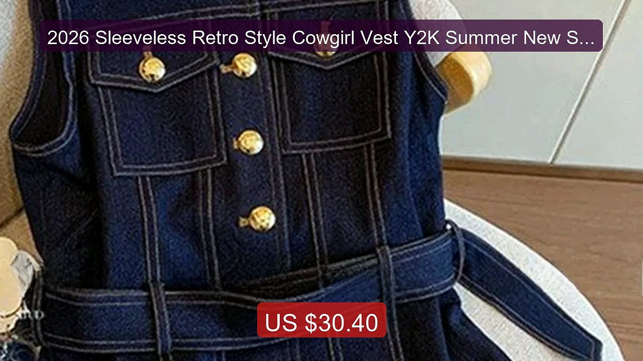 2026 Sleeveless Retro Style Cowgirl Vest Y2K Summer New Slim ... -- Amazing Value 2026 | Must Have!