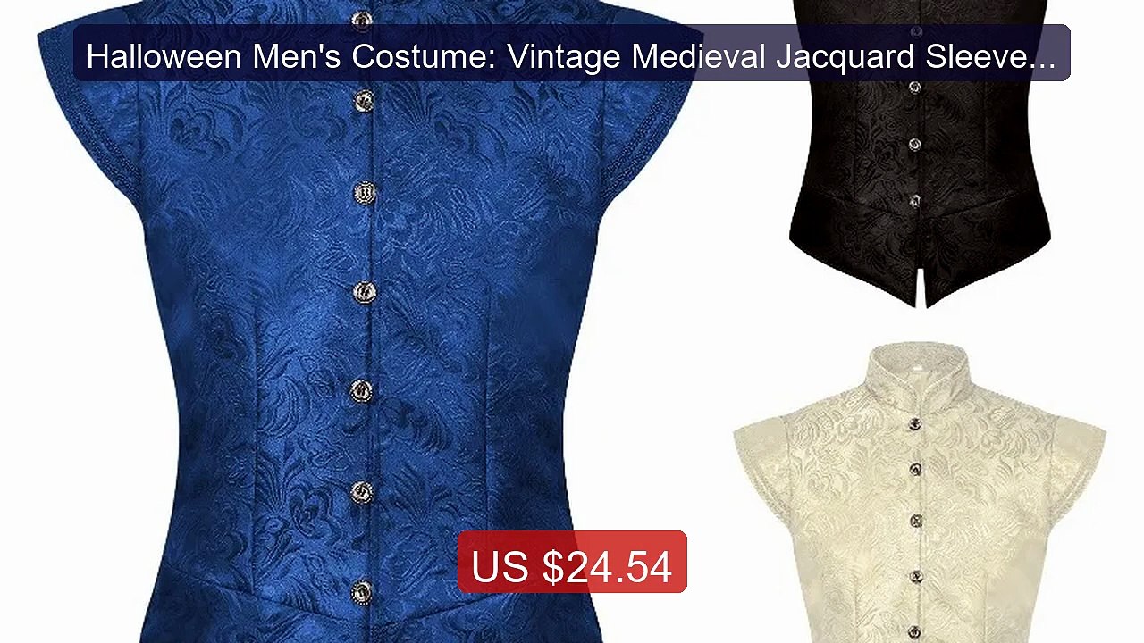Halloween Men's Costume: Vintage Medieval Jacquard Sleeveless ... -- Hot Deal 2026 | Limited Offer!