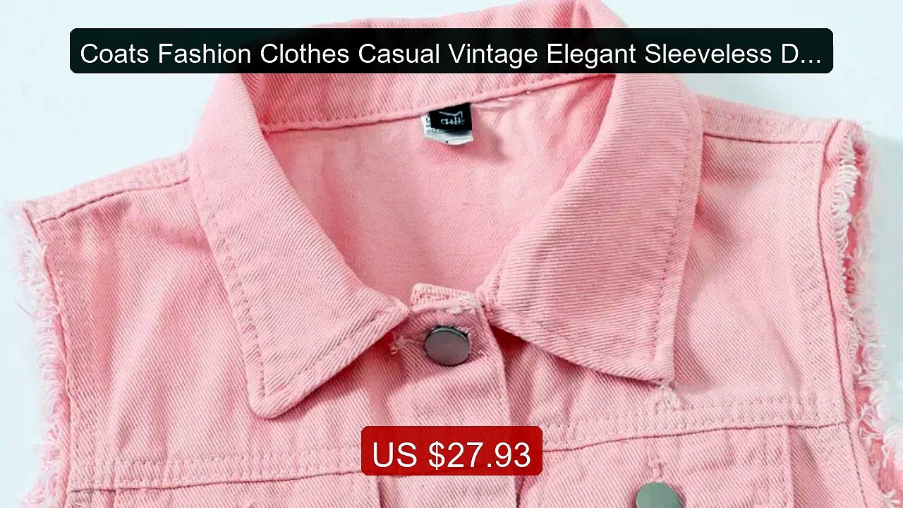 Coats Fashion Clothes Casual Vintage Elegant Sleeveless Denim Vest ... -- Top Rated 2026 | Buy Now!