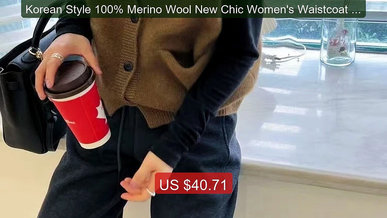 Korean Style 100% Merino Wool New Chic Women's Waistcoat Autu... -- Amazing Value 2026 | Must Have!