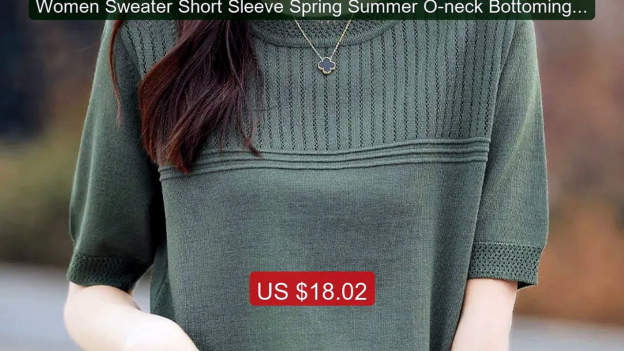 Women Sweater Short Sleeve Spring Summer O-neck Bottoming Shirts Ca... -- Top Rated 2026 | Buy Now!