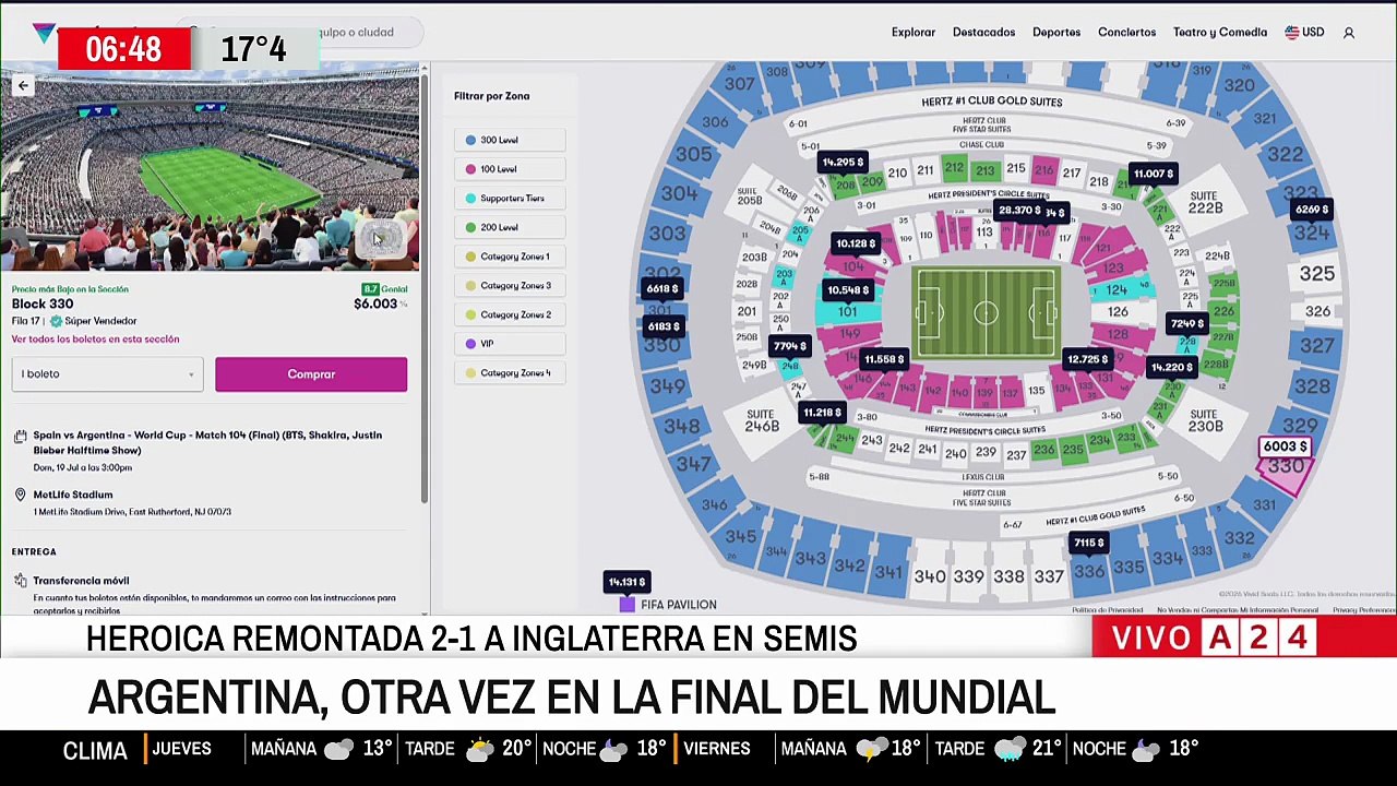 Locura por la final del Mundial: los tickets para Argentina vs. España alcanzan cifras históricas