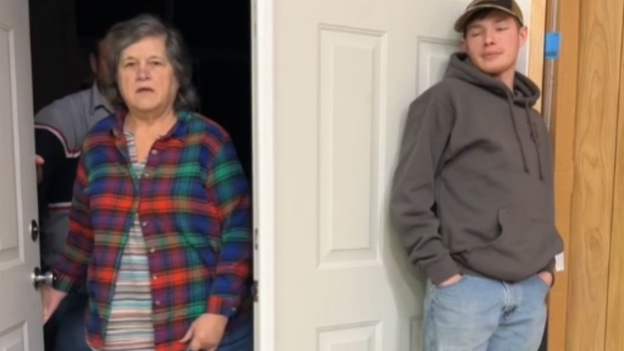 Grandmother Screams As Soldier Comes Home On Leave