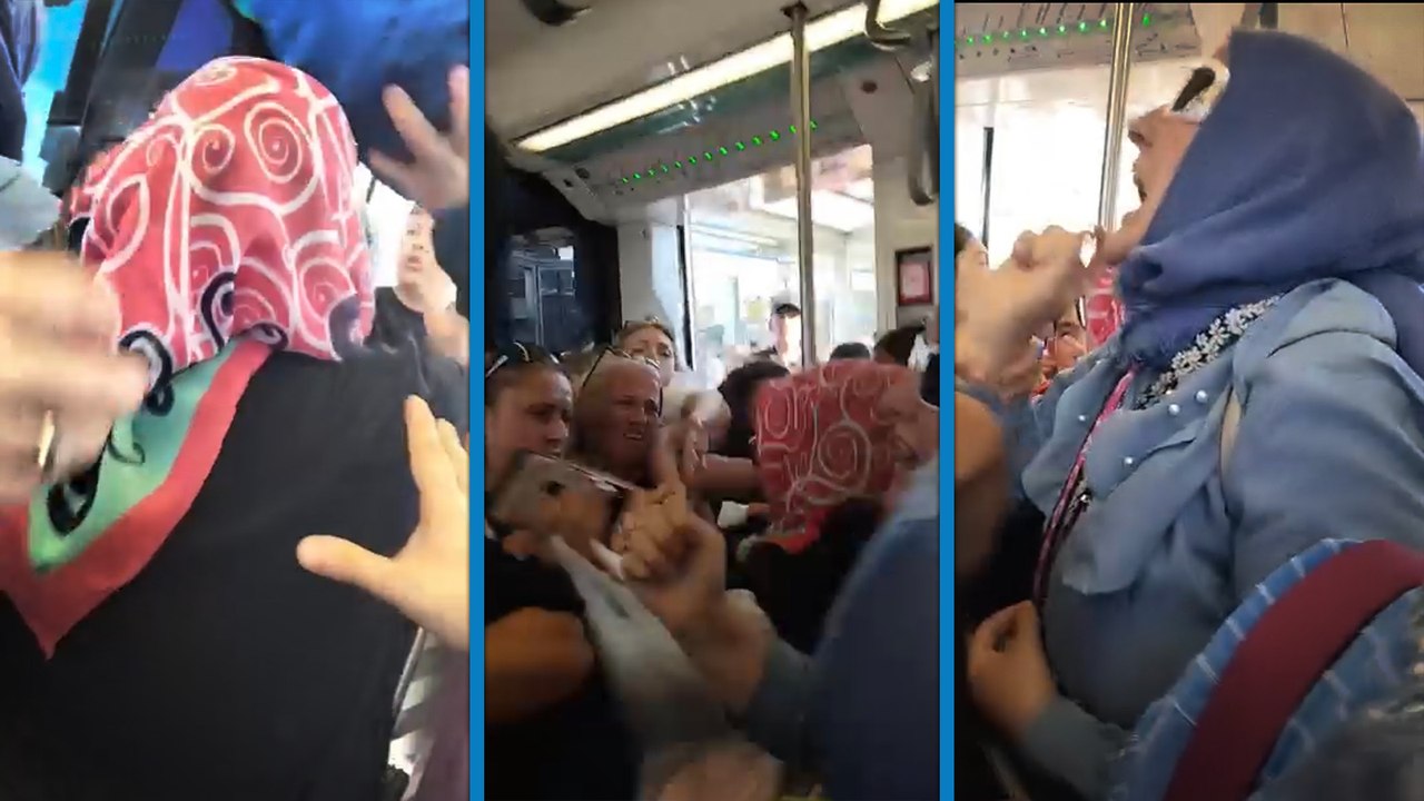 Eminönü’nde tramvayda 'Çocuklar kalksın' kavgası; bağırıp sırt çantası fırlattı