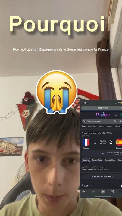 Ma réaction au 2eme but
