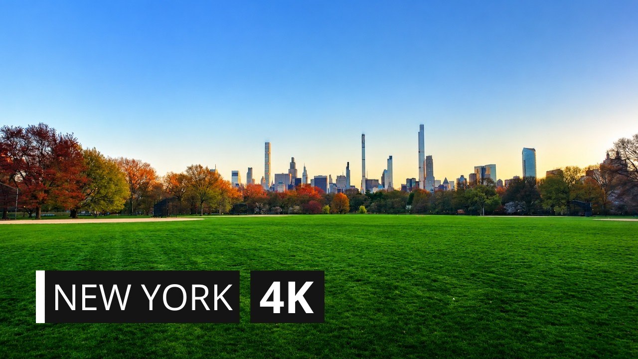 Central Park NYC Walk | Golden Hour Skyline & Spring Blooms | New York City 4K